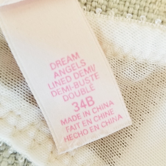 Victoria's Secret Vintage Dream Angels Rhinestone Crystal Lace up Lined Demi Bra - Picture 12 of 16